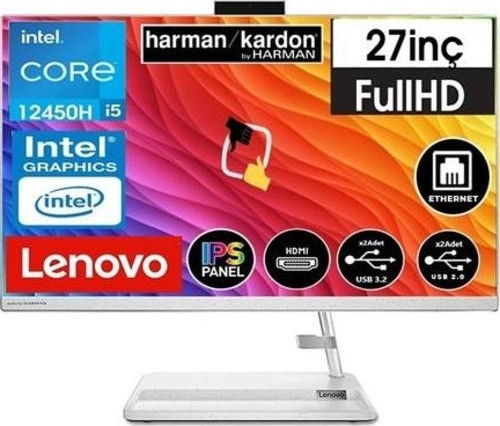 Ideacentre Aıo 3 27IAP7 Intel Core I5 12450H 16GB 512GB SSD Windows 11 Pro 27'' Fhd AIO Bilgisayar Snertech