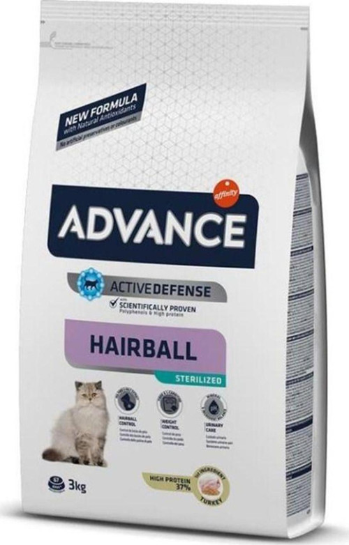 Advance Hindili Hairball Tüy Yumağı Önleyici Kısırlaştırılmış Kedi Maması 3kg