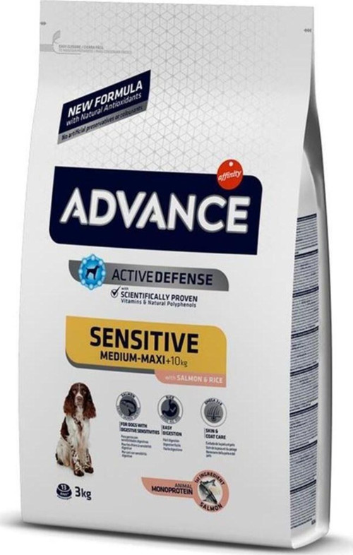 Advance Sensitive Somonlu Orta Büyük Irk Yetişkin Köpek Maması 3 kg