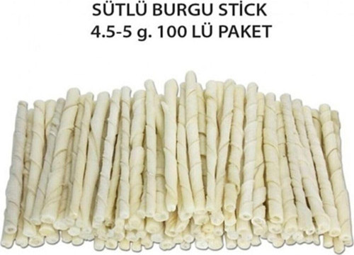 Deneme Zamanı Petimore Sütlü Burgu Çubuk Ödül Ve Çiğneti Kemiği 12 Cm 100 Lü