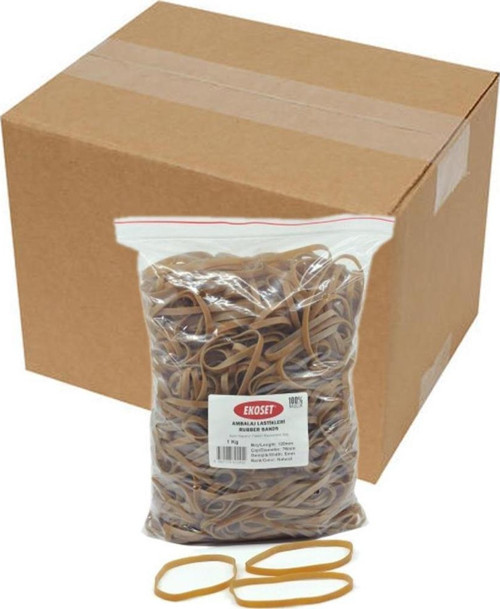 120mmx5mm Geniş Kauçuk Paket Ambalaj Lastiği 12Kg Koli (120x5)