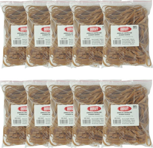 120x5mm Geniş Kauçuk Paket Ambalaj Kasa Lastiği 1.000 Adet