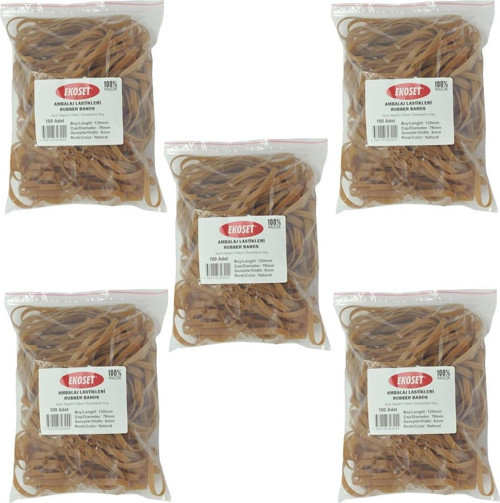 120x5mm Geniş Kauçuk Paket Ambalaj Kasa Lastiği 500 Adet