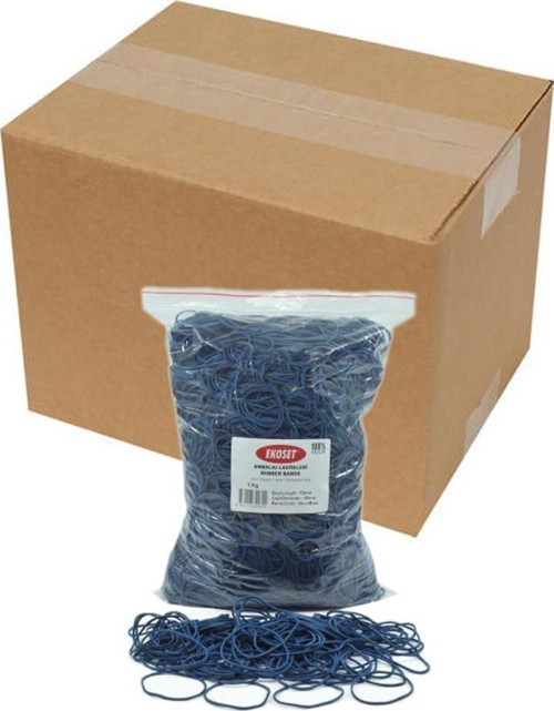 70mm Mavi Renkli Kauçuk Paket Ambalaj Lastiği 12Kg Koli