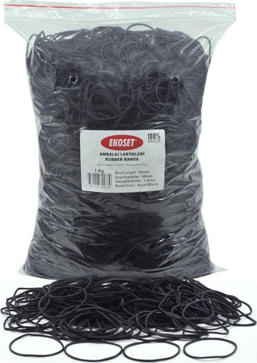 Kauçuk Paket Ambalaj Para Lastiği 70mm Siyah 1Kg