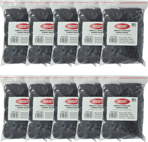 Siyah Paket Ambalaj Para Lastiği 40mm 10.000 Adet