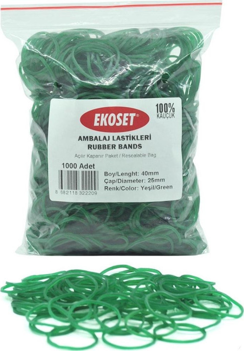 Yeşil Paket Ambalaj Toka para lastiği 1000 Adet 40mm