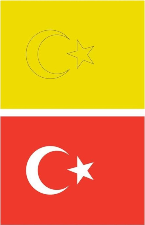 Türk Bayrağı 15 Adet Büyük Boy A4 Kum Boyama Kartı Seti-Red Castle KB-RC-153