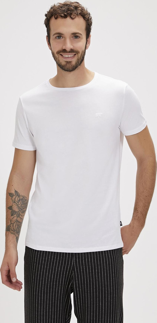 Solid T-Shirt Beyaz Basic Erkek Tişört