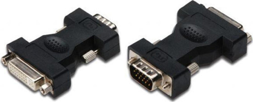 AK-320505-000-S Dvi - VGA Adaptörü, Dvi-I (245) dişi - HD15 erkek, siyah renk