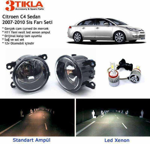 Citroen C4 Sedan 2007-2010 Beyaz Led Xenon Sis Farı Seti