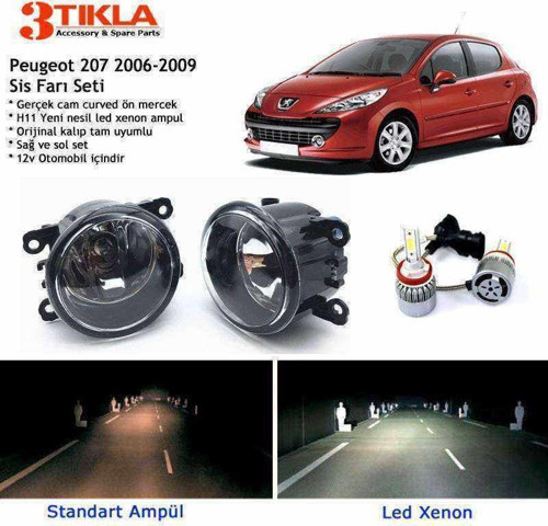 Peugeot 207 2006-2009 Beyaz Led Xenon Sis Farı Seti