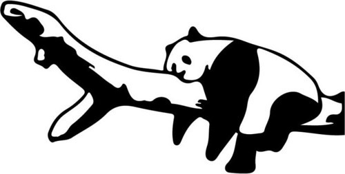 Ağaçta Uyuyan Panda Sticker (Oto-Motor-Laptop-Duvar-Dekor) 10 x 5 cm