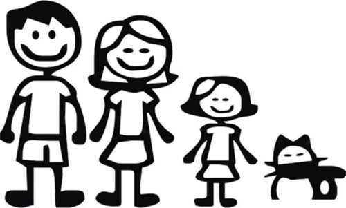 Aile Tasarım Oto Sticker (Oto-Motor-Laptop-Duvar-Dekor) 10 x 5 cm