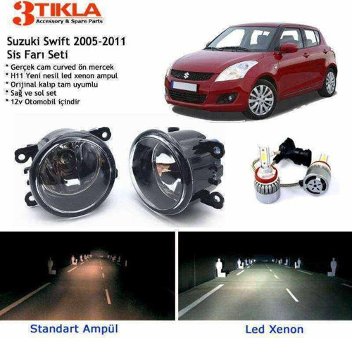 Suzuki Swift 2005-2011 Beyaz Led Xenon Sis Farı Seti