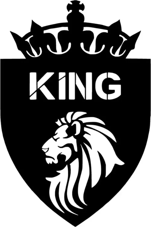 Aslanlı King Arma Sticker (Oto-Motor-Laptop-Duvar-Dekor) 20 x 30 cm