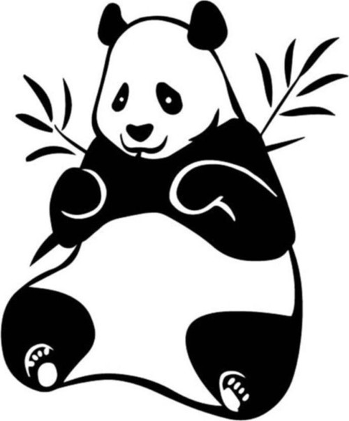 Bambu Yiyen Sevimli Panda (Oto-Motor-Laptop-Duvar-Dekor) 20 x 24 cm