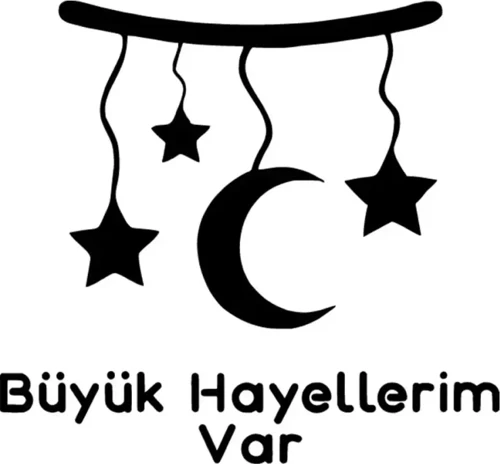 Büyük Hayallerim Var Sticker Duvar Dekor Sticker 40 x 36 cm