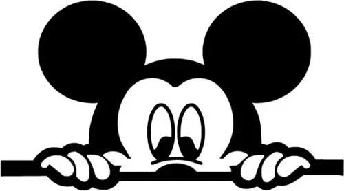 Camdan Bakan Mickey Renkli Sticker (Oto-Motor-Laptop-Duvar-Dekor) 20 x 12 cm
