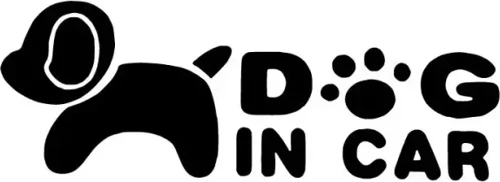Dog in Car Sticker (Oto-Motor-Laptop-Duvar-Dekor) 30 x 12 cm