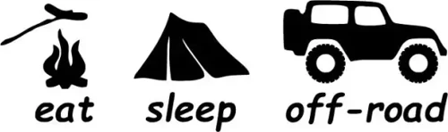 Eat Sleep Off-Road Sticker (Oto-Motor-Laptop-Duvar-Dekor) 20 x 6 cm