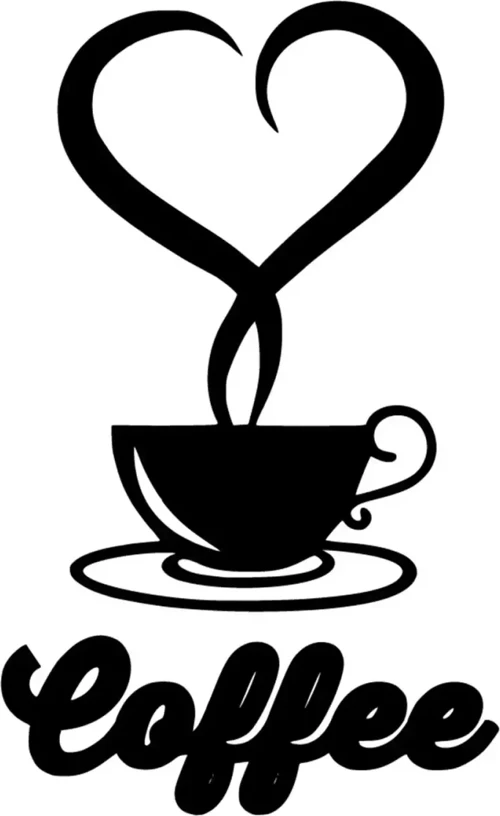 Love Coffee Sticker (Oto-Motor-Laptop-Duvar-Dekor) 20 x 32 cm