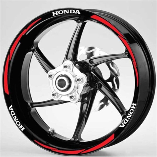 Motosiklet Jant Şeridi Honda Beyaz Honda Yazılı 3 Parçalı Kırmızı Sağ-Sol/Ön-Arka