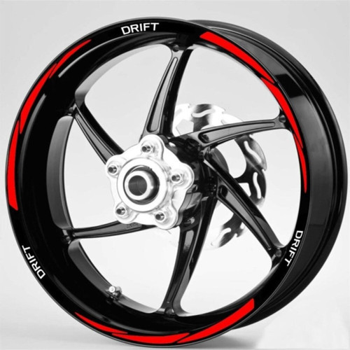 Motosiklet Jant Şeridi Mondial Beyaz Drift Uyumlu Yazılı 3 Parçalı Kırmızı Sağ-Sol/Ön-Arka