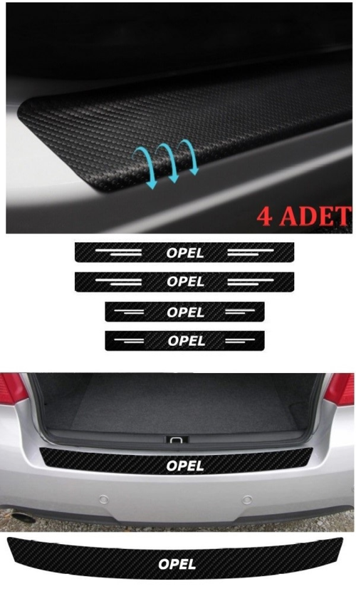 Opel Antara İçin Uyumlu Aksesuar Oto Bağaj Ve Kapı Eşiği Sticker Set Karbon