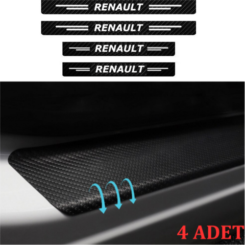 Renault R11 İçin Uyumlu Aksesuar Oto Kapı Eşiği Sticker Karbon 4 Adet