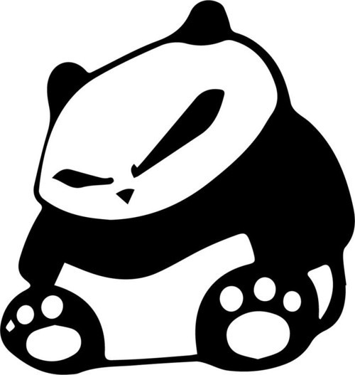 Sinirli Panda (Oto-Motor-Laptop-Duvar-Dekor) 20 x 20 cm