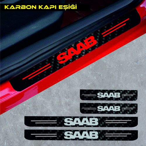 Saab 9-5 İçin Uyumlu Aksesuar Oto Kapı Eşiği Sticker Karbon 4 Adet