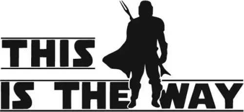 Star Wars This is the Way Sticker (Oto-Motor-Laptop-Duvar-Dekor) 10 x 5 cm
