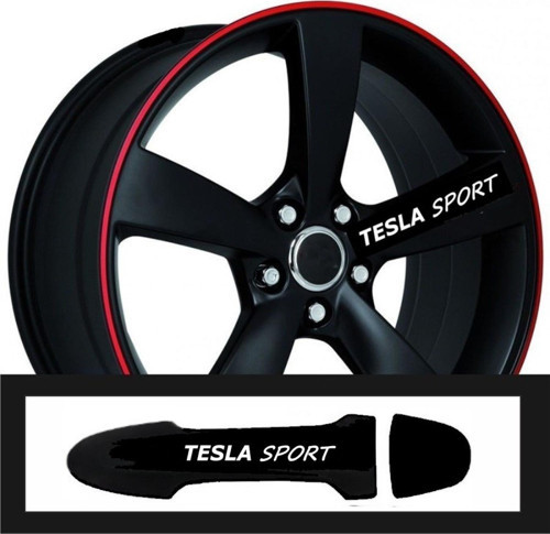 Tesla Modelleri İçin Uyumlu Kapı Kolu /Jant Sticker Seti 10 Adet 10 x 1,5 cm
