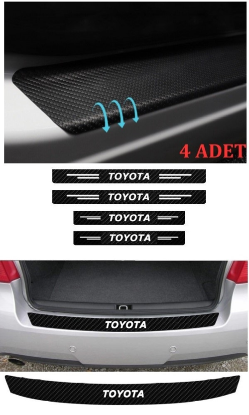Toyota Hi-Ace İçin Uyumlu Aksesuar Oto Bağaj Ve Kapı Eşiği Sticker Set Karbon