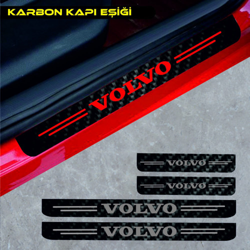 Volvo C70 İçin Uyumlu Aksesuar Oto Kapı Eşiği Sticker Karbon 4 Adet