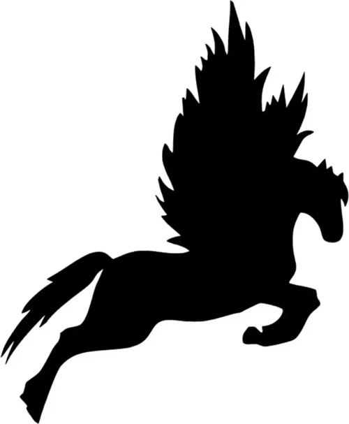 Uçan Pegasus Sticker (Oto-Motor-Laptop-Duvar-Dekor) 20 x 24 cm