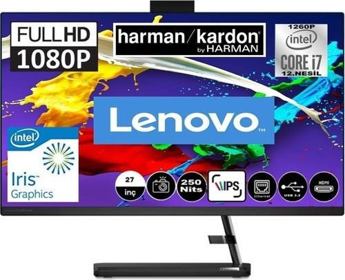 Ideacentre Aıo 3 27IAP7 Intel Core I7 1260P 32GB 1tb HDD + 2tb SSD Freedos 27'' Fhd All Snertech