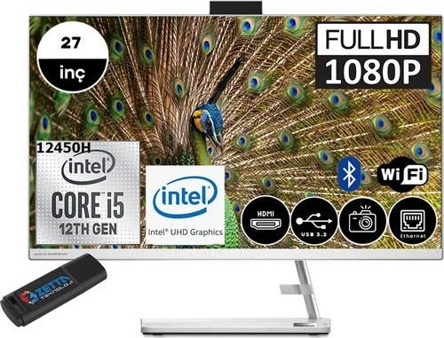 Ideacentre Aıo 3 Intel Core I5-12450H 32GB 1tb SSD Intel UHD Graphics 27" Fhd IPS Freedos All In One Bilgisayar