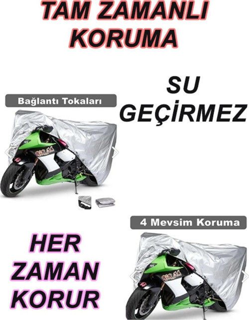 Honda Crf 250 L Yan Çanta 4 Mevsim Koruyan Motosiklet Brandası Gri