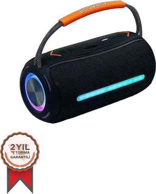 Booms Box 360 Taşınabilir RGB Ledli Bluetooth Hoparlör Usb-Tf Siyah