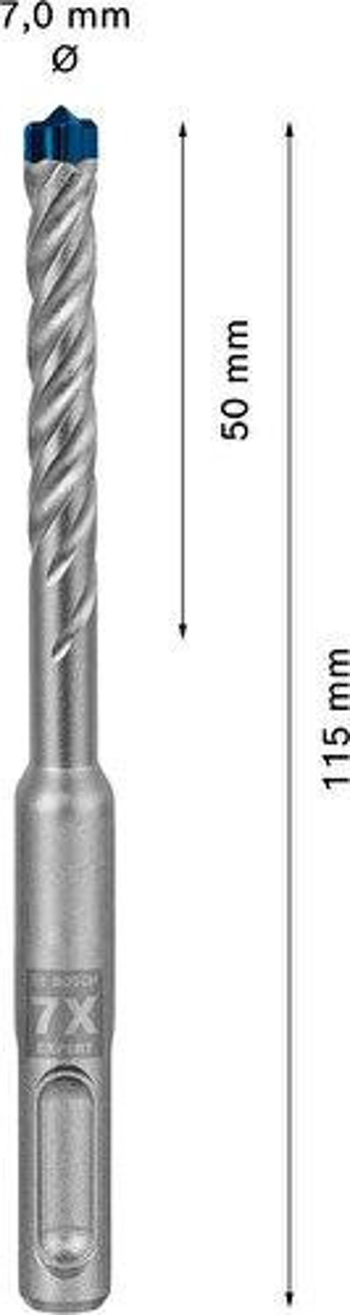 Expert Sds Plus-7x Kırıcı Delici Delme Ucu 7 x 50 x 115 mm