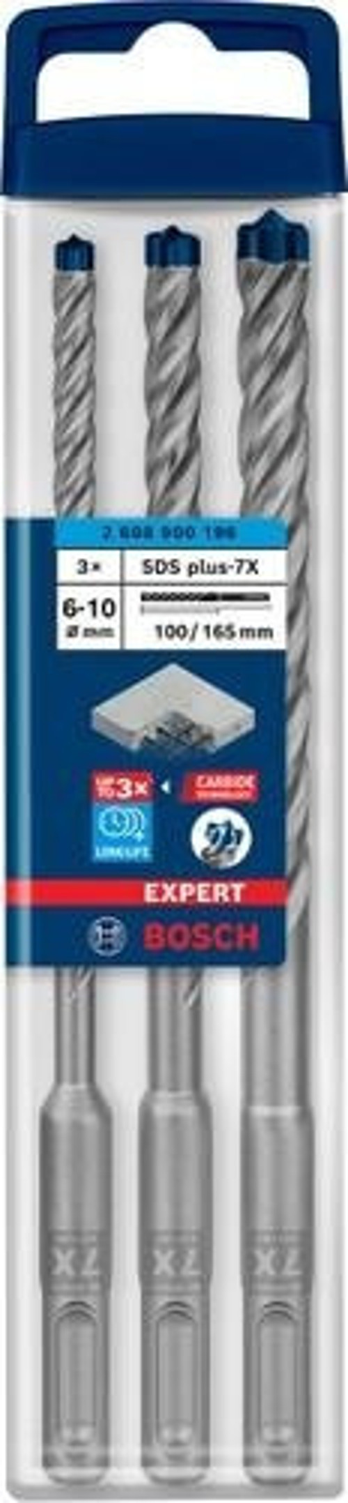 Expert Sds Plus-7x Kırıcı Delici Delme Ucu Seti 6/8/10 mm 3 Parça