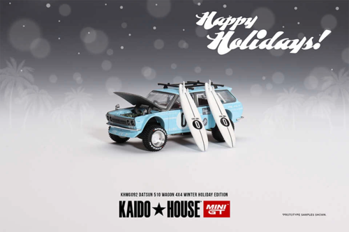 NessiWorld Mini GT 1/64 Datsun Kaido 510 Wagon 4x4 Winter Holiday Edition