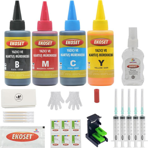 hp 651 hp 5645 hp 5575 uyumlu Kartuş Dolum Seti 4X100ml