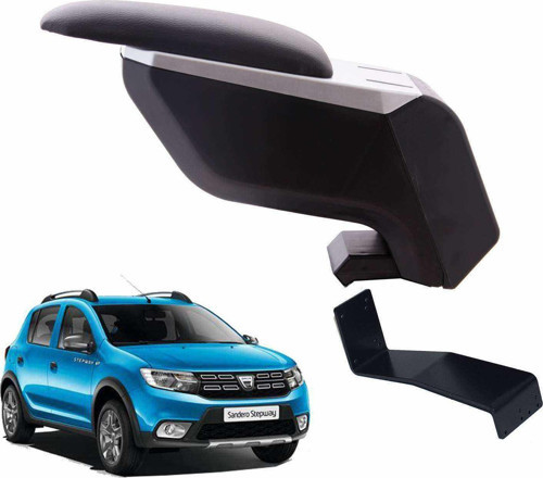 Dacia Sandero Stepway 2017 Delmesiz Çelik Ayaklı Siyah Kolçak Kol Dayama