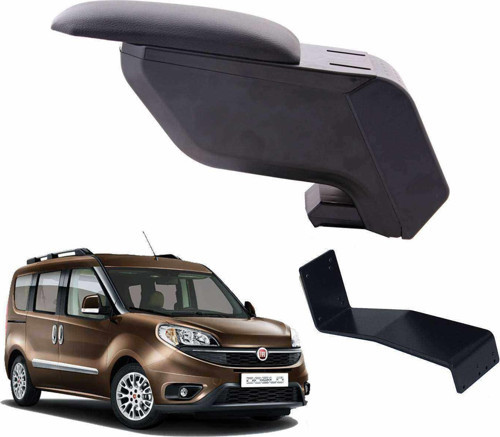 Fiat Doblo 2018 Delmesiz Çelik Ayaklı Siyah Kolçak Kol Dayama