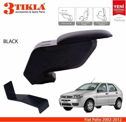 Fiat Palio 2002-2012 Delmesiz Çelik Ayaklı Siyah Kolçak Kol Dayama