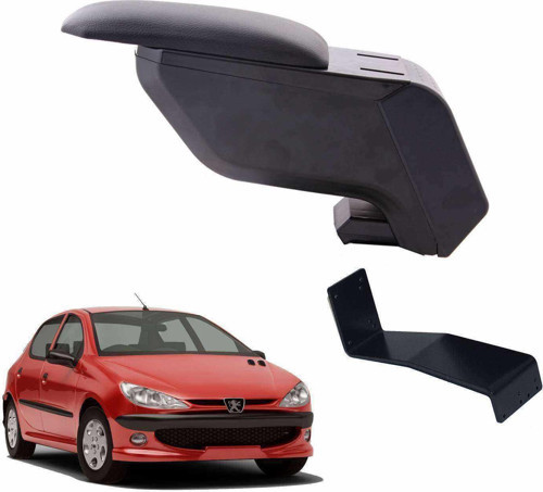 Peugeot 206 2005 Delmesiz Çelik Ayaklı Siyah Kolçak Kol Dayama