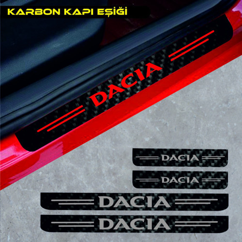 Dacia Duster İçin Uyumlu Aksesuar Oto Kapı Eşiği Sticker Karbon 4 Adet